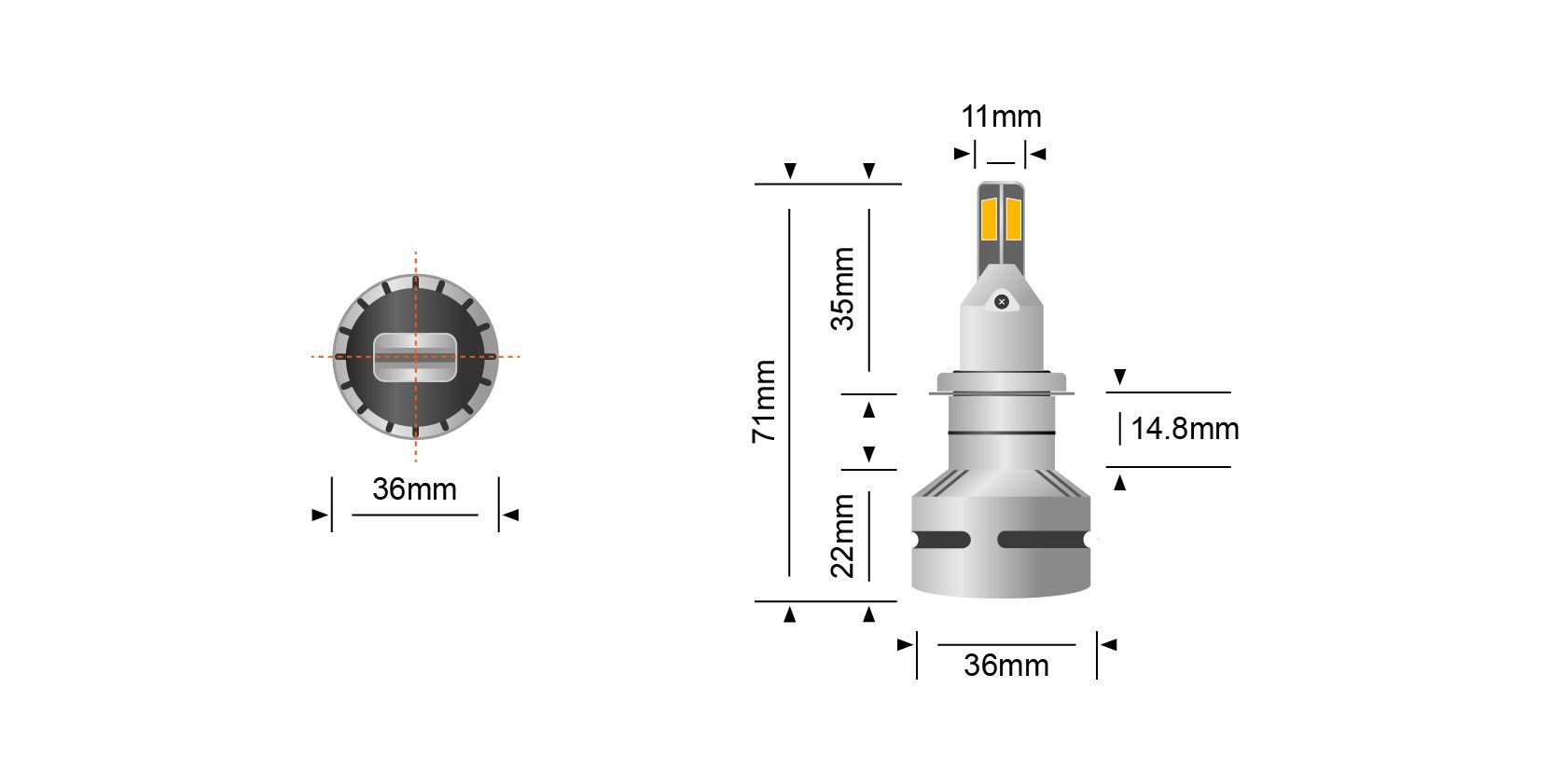 PROJECT H7 LED Projector Head Light Conversion Kit